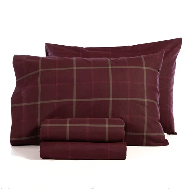 Φανελένια Σεντόνια Μονά (Σετ) Nef-Nef Homeware Flannel Naiberg Bordo