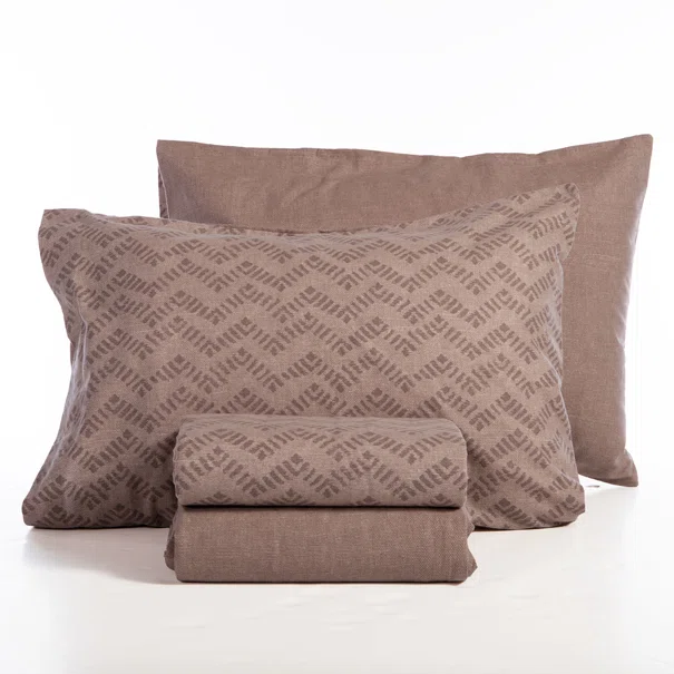 Φανελένια Σεντόνια Μονά (Σετ) Nef-Nef Homeware Flannel Otrando Mocca