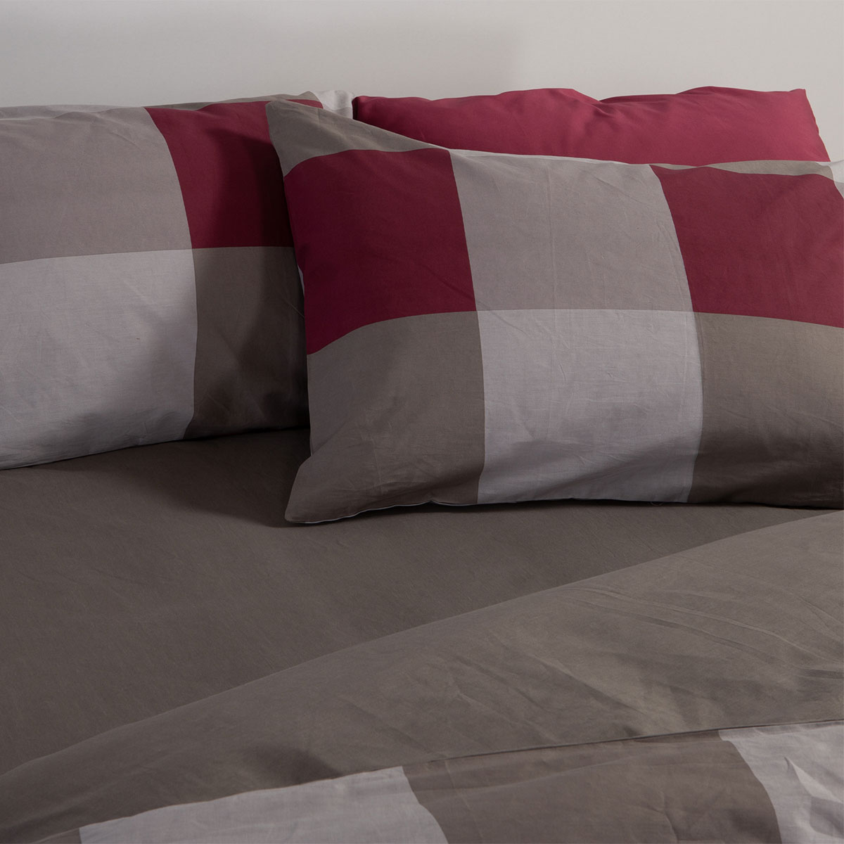 Παπλωματοθήκη Μονή (Σετ 170x240) 2 Όψεων Nef-Nef Homeware Casual Check Bordo