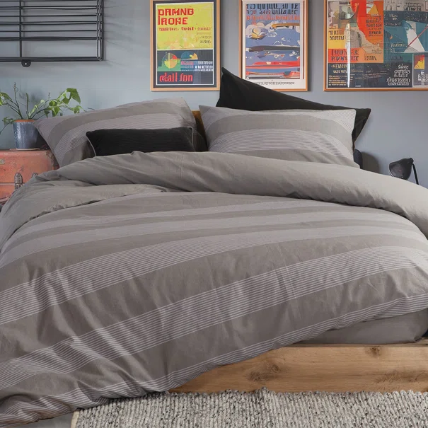 Σεντόνια King Size (Σετ) Nef-Nef Homeware Casual Stripe D.Grey