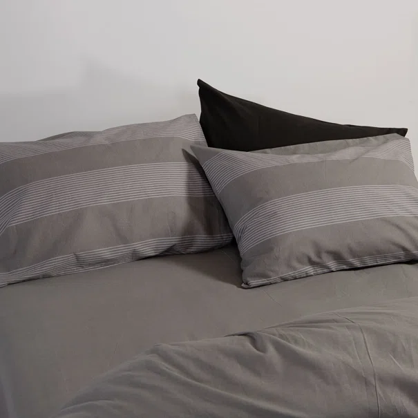Σεντόνια King Size (Σετ) Nef-Nef Homeware Casual Stripe D.Grey