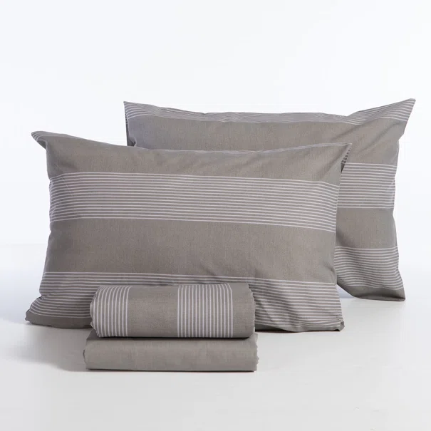 Σεντόνια King Size (Σετ) Nef-Nef Homeware Casual Stripe D.Grey