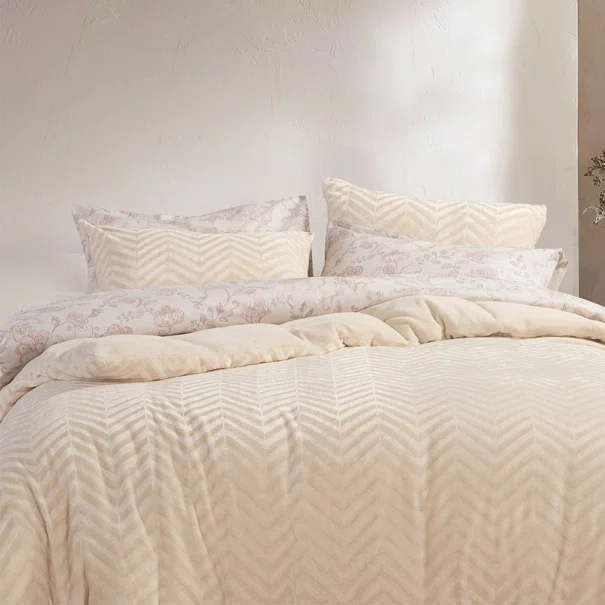Παπλωματοθήκη Fleece Μονή (Σετ 160x220) Nef-Nef Homeware Carmen Ecru