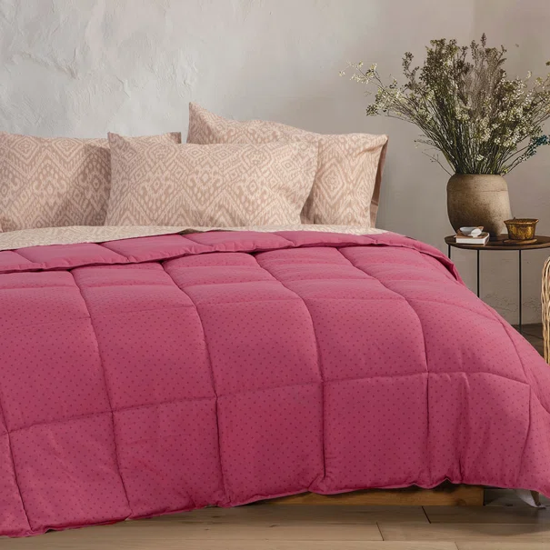 Πάπλωμα Μονό (160x220) 2 Όψεων Nef-Nef Homeware Colorfull Sangria
