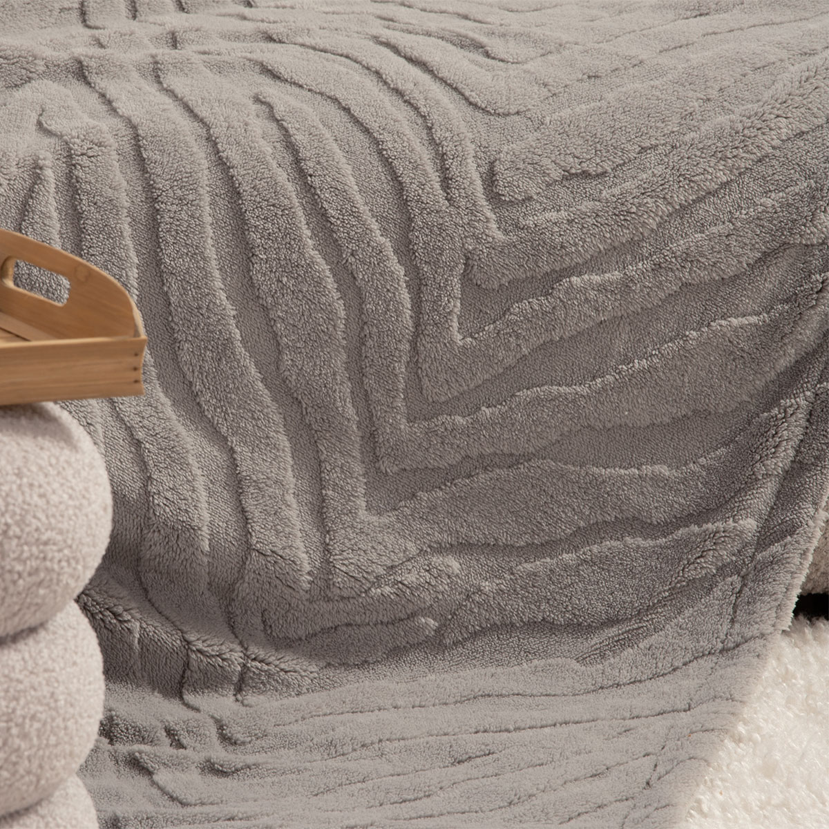 Κουβέρτα Καναπέ Fleece (130X180) Nef-Nef Homeware Berien Grey Λευκά Είδη Κρεβατοκάμαρας Κουβέρτες Προβατάκι Spitishop