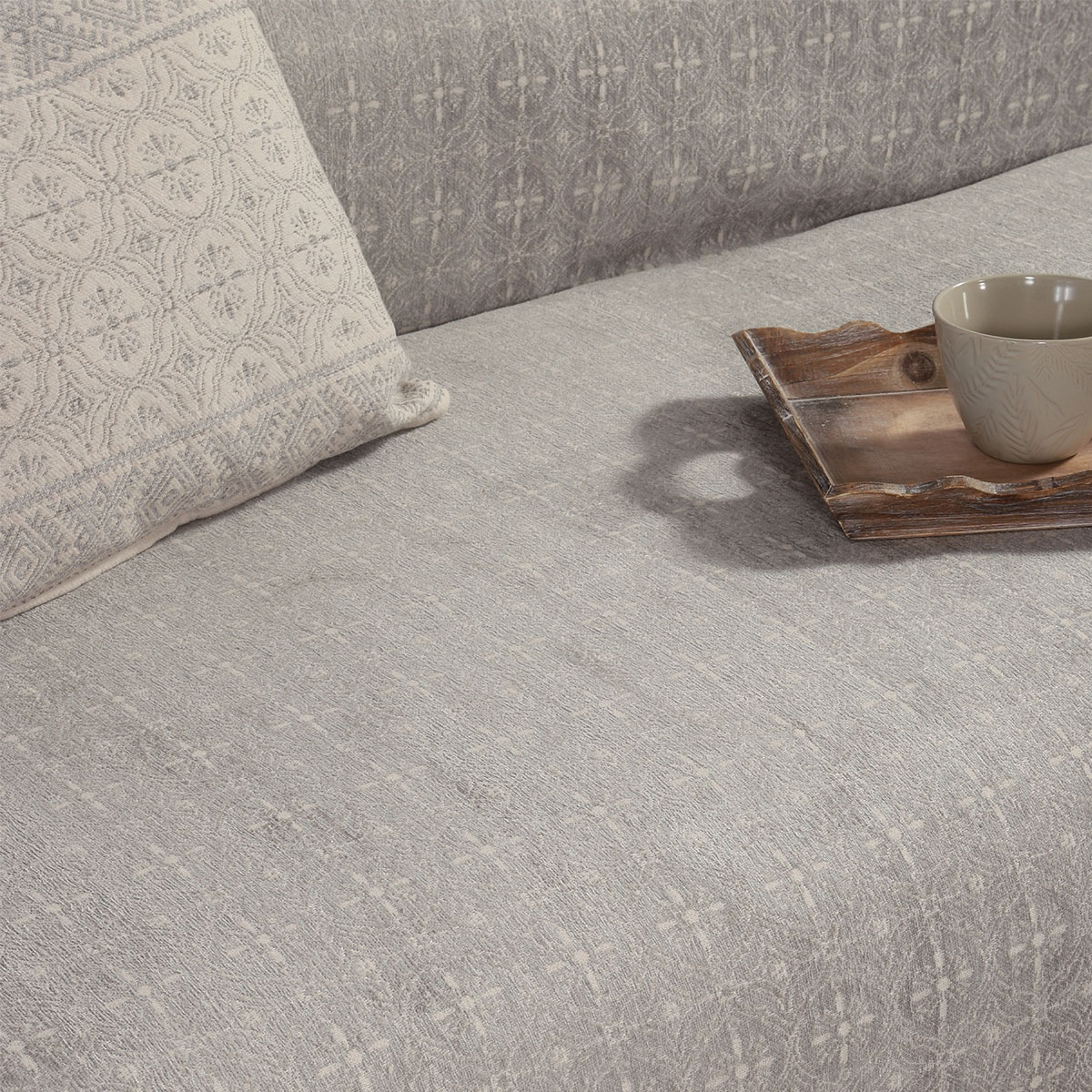 Ριχτάρι Καναπέ Διθέσιου (170X250) Nef-Nef Homeware Jeneria Grey Λευκά Είδη Σαλονιού Ριχτάρια Χειμερινά Spitishop