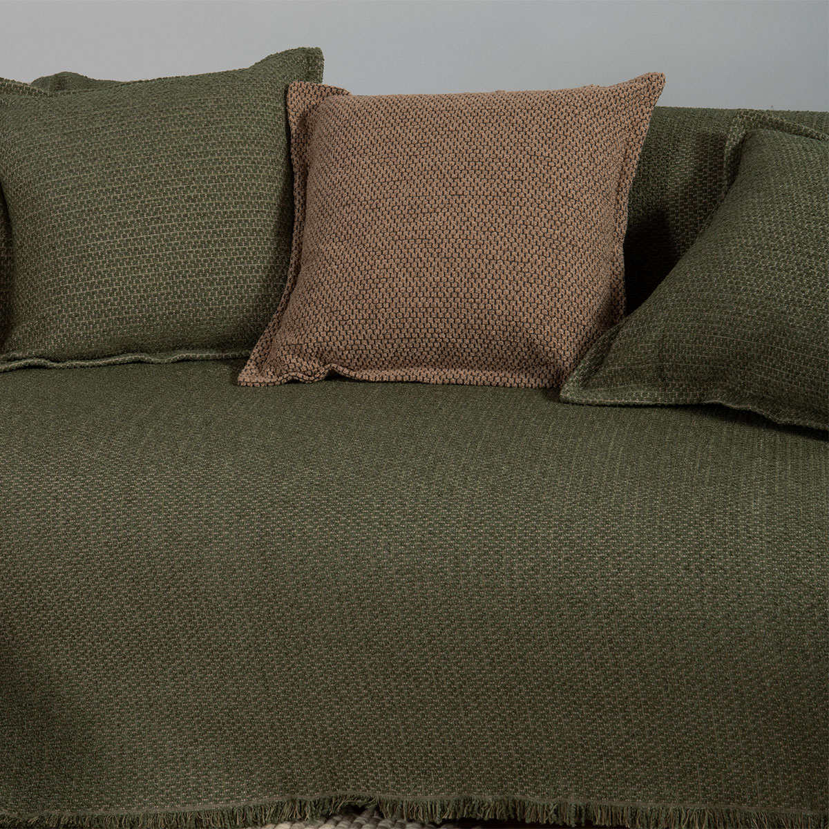 Ριχτάρι Καναπέ Τριθέσιου (170X300) Nef-Nef Homeware Brooklyn 25 Green Λευκά Είδη Σαλονιού Ριχτάρια Χειμερινά Spitishop