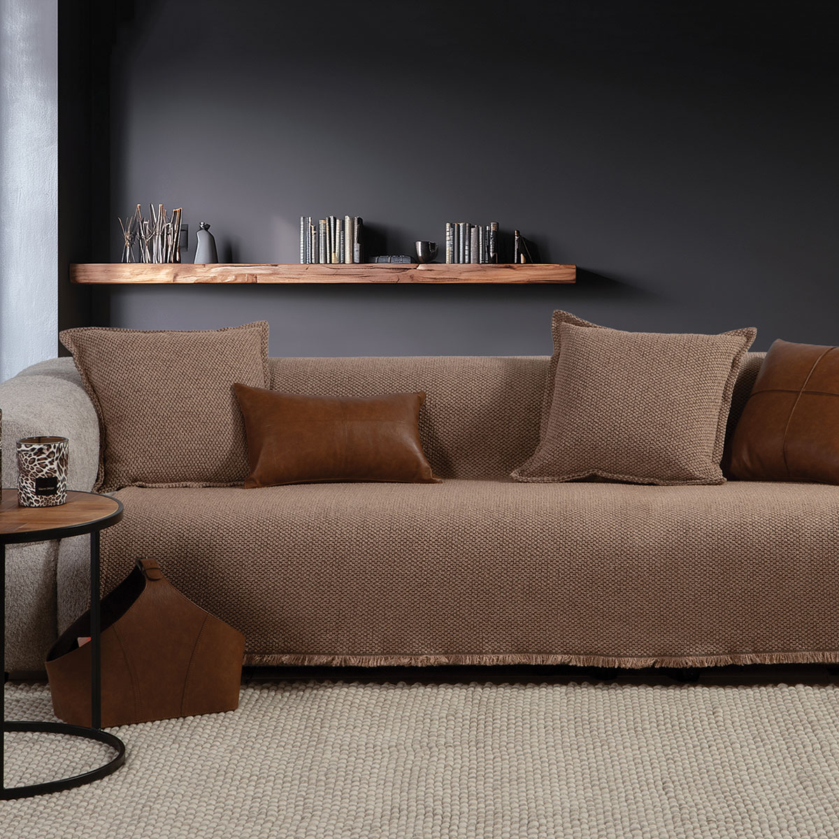 Ριχτάρι Καναπέ Τριθέσιου (170x300) Nef-Nef Homeware Brooklyn 25 Mocca