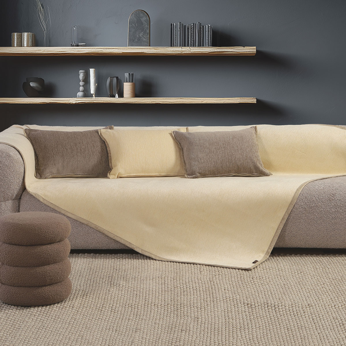 Ριχτάρι Πολυθρόνας (180x180) Nef-Nef Homeware Tanger Ecru
