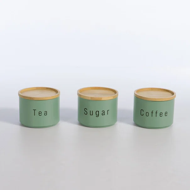 Δοχείο Ζάχαρης + Καφέ + Τσάι (Σετ) Nef-Nef Homeware Green