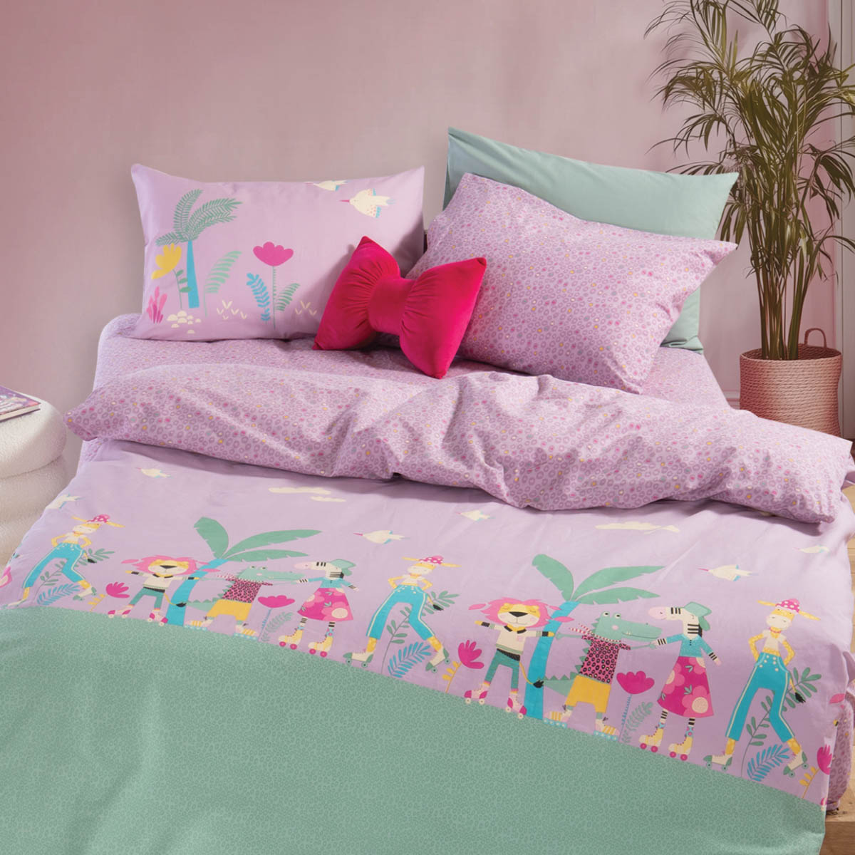 Παπλωματοθήκη Μονή (Σετ 160x240) 2 Όψεων Nef-Nef Homeware Junior Roller Friends