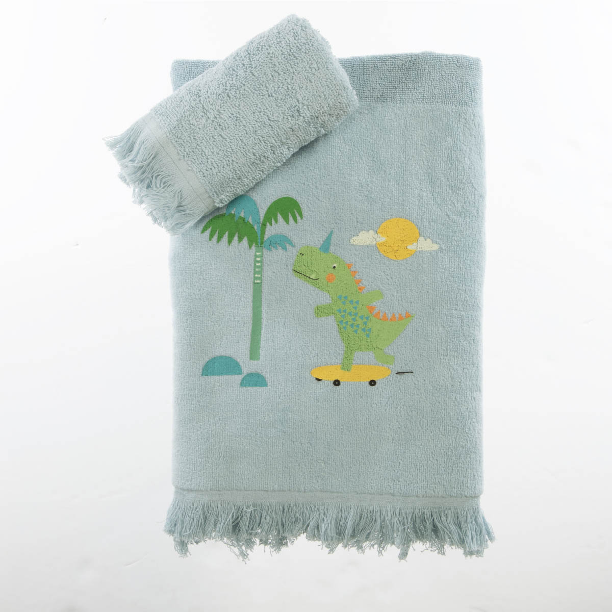 Παιδικές Πετσέτες (Σετ 2Τμχ) Nef-Nef Homeware Junior Dinos On Wheels 420Gsm Βρεφικά Προίκα Μωρού - Βρεφικές Spitishop