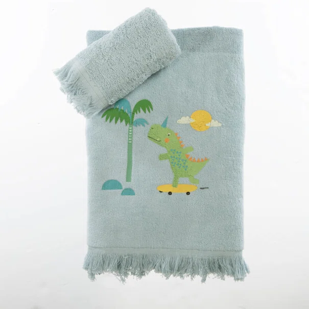 Παιδικές Πετσέτες (Σετ 2τμχ) Nef-Nef Homeware Junior Dinos On Wheels 420gsm
