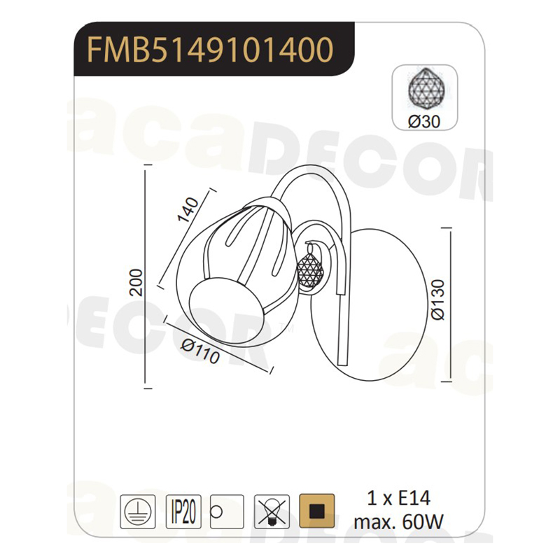 Απλίκα Τοίχου Aca Cardinal Fmb51491 Chrome White Φωτιστικά Μοντέρνα Spitishop