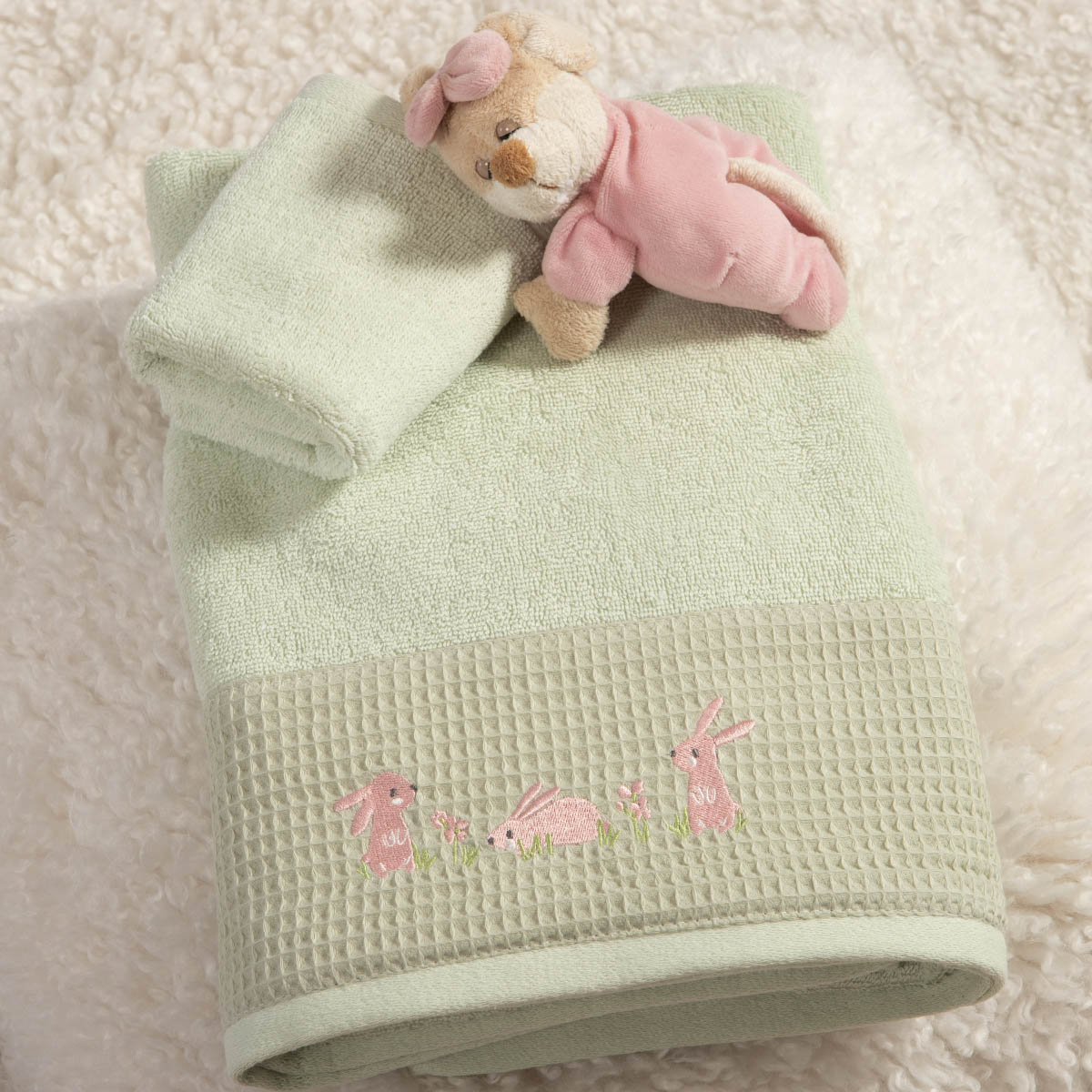 Παιδικές Πετσέτες (Σετ 2τμχ) Nef-Nef Homeware Baby Country Bunny 420gsm