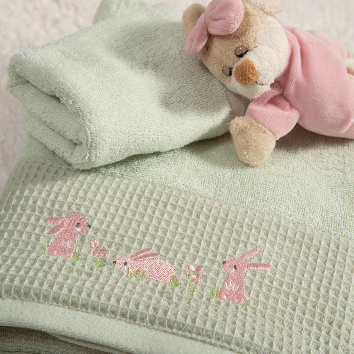 Παιδικές Πετσέτες (Σετ 2Τμχ) Nef-Nef Homeware Baby Country Bunny 420Gsm Βρεφικά Προίκα Μωρού - Βρεφικές Spitishop