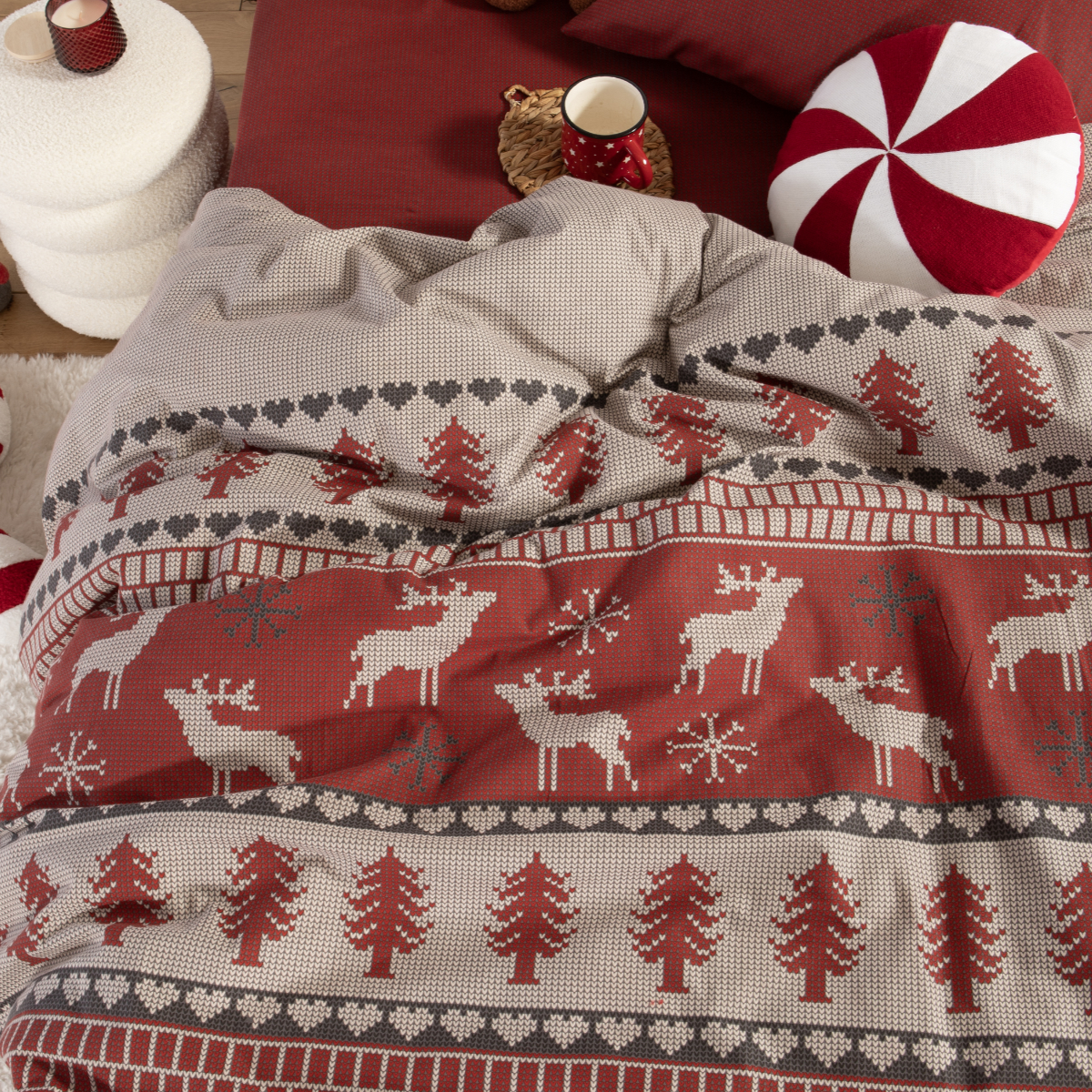 Φανελένια Σεντόνια Μονά (Σετ) Nef-Nef Homeware Flannel Tinsel Λευκά Είδη Κρεβατοκάμαρας Σετ Spitishop