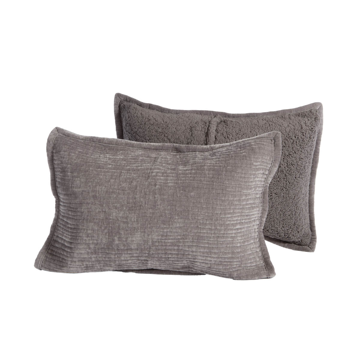 Ζεύγος Μαξιλαροθήκες (52X72) Nef-Nef Homeware Elements Brave Grey Λευκά Είδη Κρεβατοκάμαρας Ύπνου Σετ Spitishop
