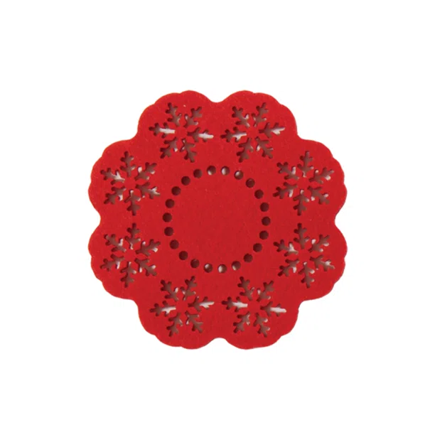 Χριστουγεννιάτικα Σουβέρ (Σετ 4τμχ) Nef-Nef Homeware Snow Felt Red