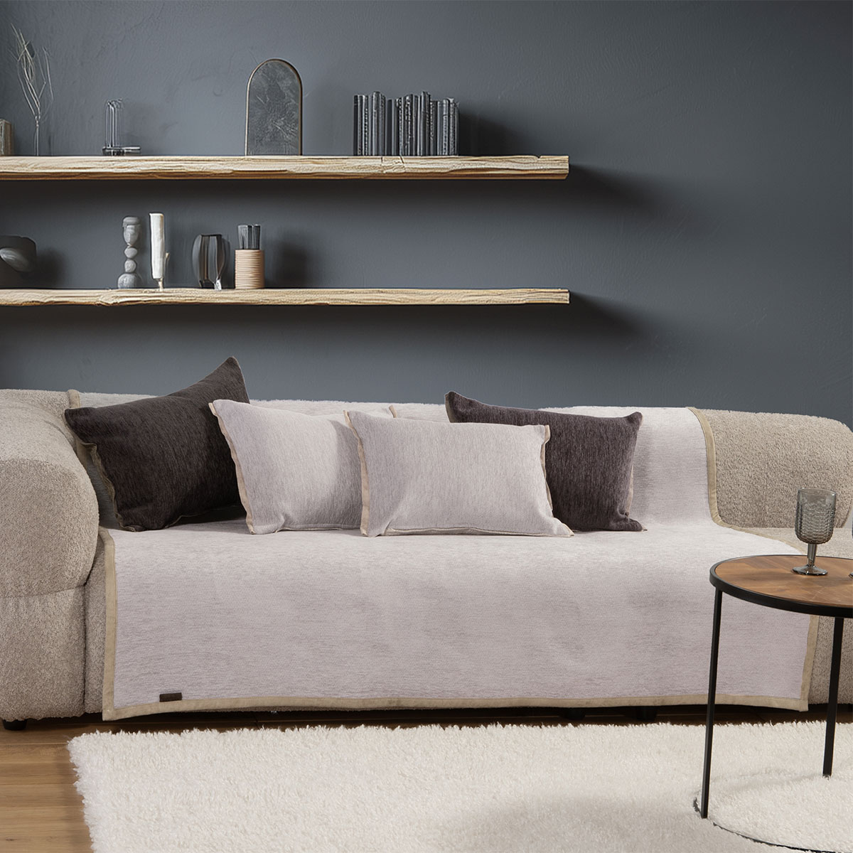 Ριχτάρι Καναπέ Τετραθέσιου 2 Όψεων (180x350) Nef-Nef Homeware Tanger New Grey/Ecru