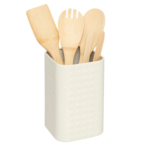 Κουτάλες Μαγειρικής + Βάση (Σετ 5τμχ) F-V Sensia 190133 Beige