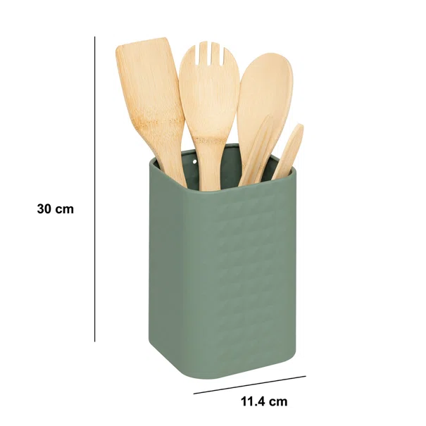 Κουτάλες Μαγειρικής + Βάση (Σετ 5τμχ) F-V Sensia 190133 Green