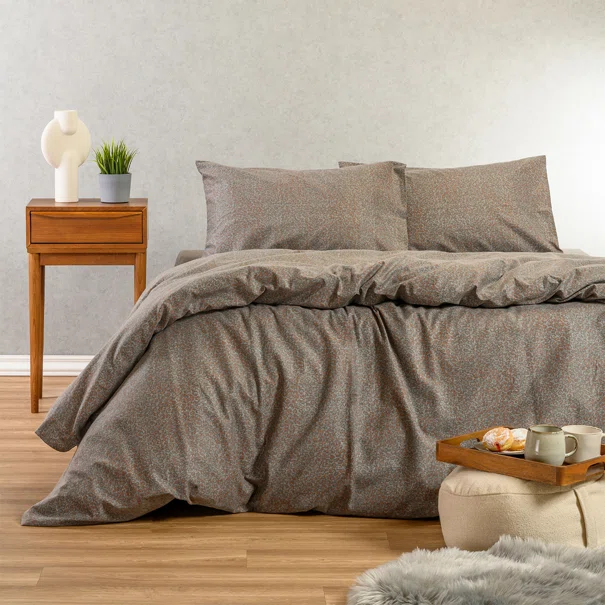 Φανελένια Παπλωματοθήκη Μονή (165x245) Melinen Winter Line Keshia Grey