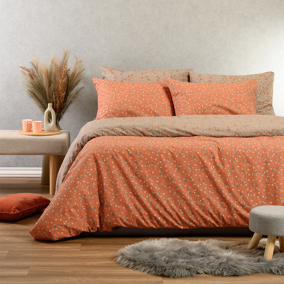 Παπλωματοθήκη Μονή (165x245) 2 Όψεων Melinen Casual Line Cesare Apricot