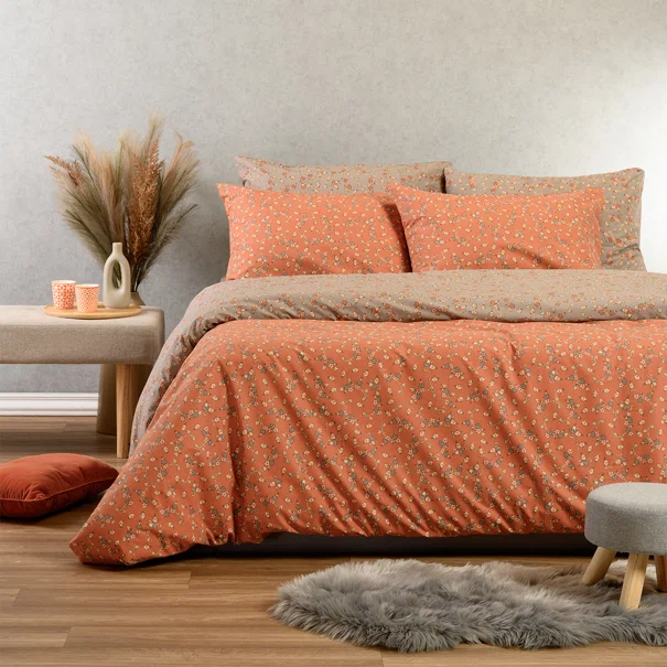 Παπλωματοθήκη Μονή (165x245) 2 Όψεων Melinen Casual Line Cesare Apricot