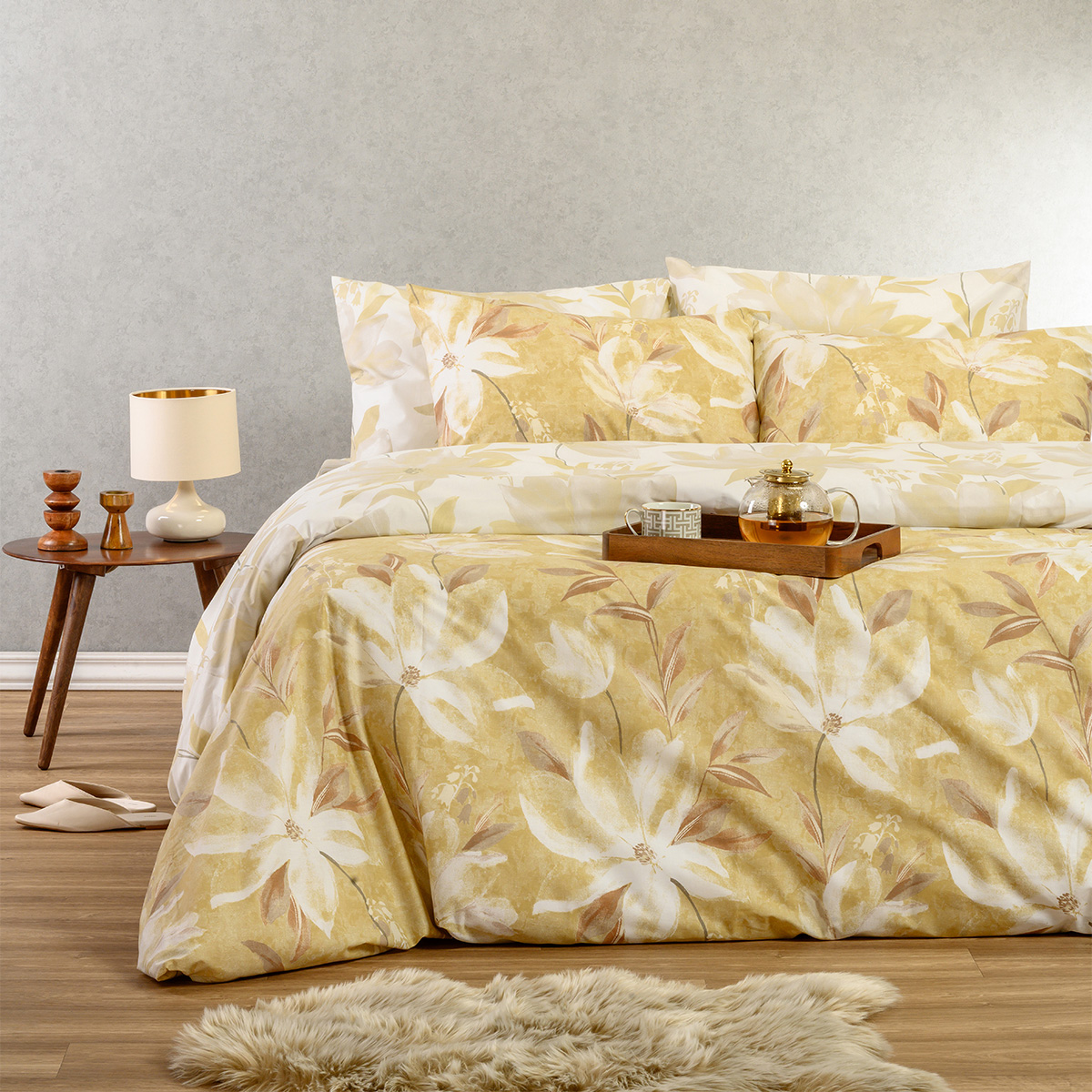 Σεντόνια Μονά (Σετ) Melinen Casual Line Giulia Ochre