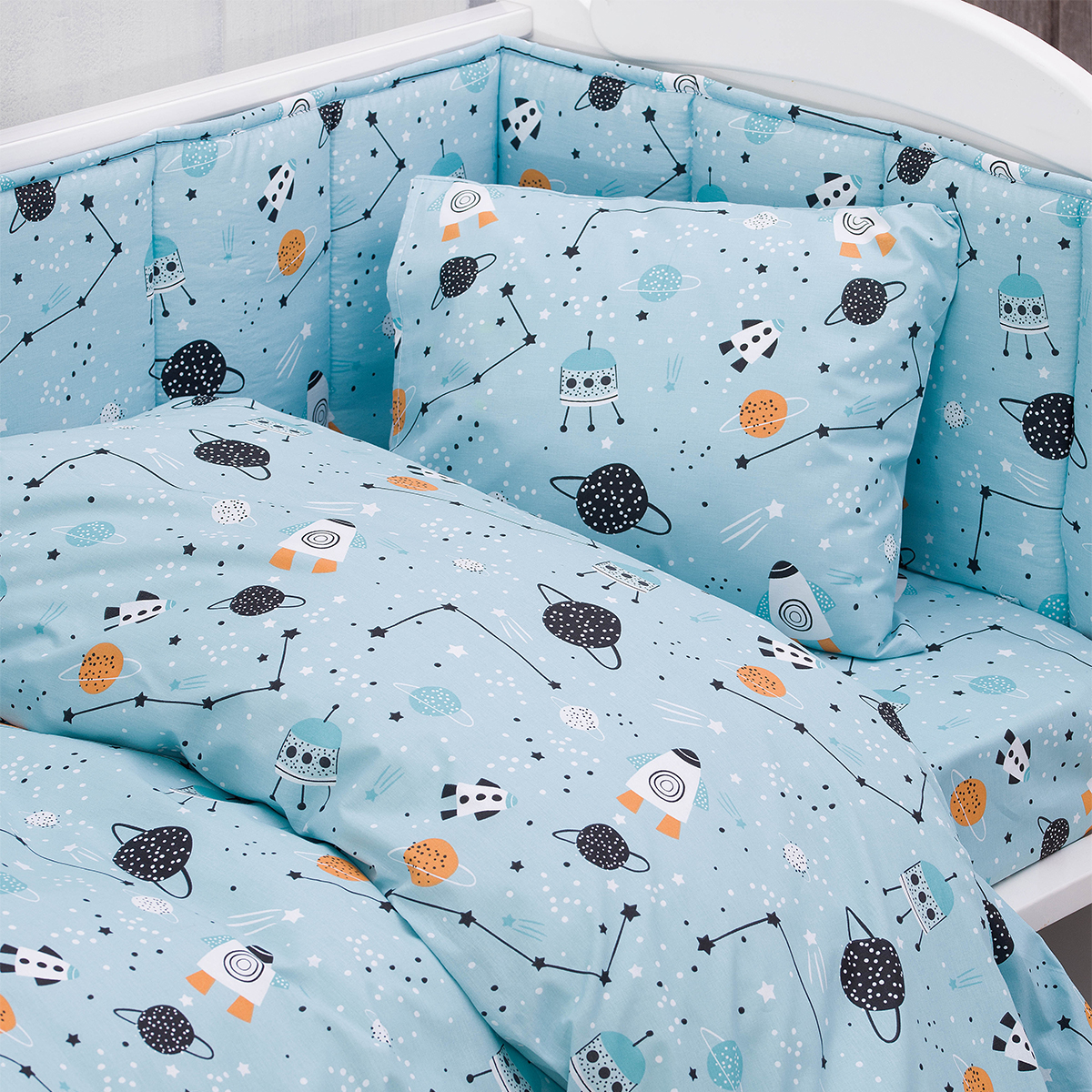 Σεντόνια Κούνιας (Σετ) Rythmos Symbol Astroworld Βρεφικά Προίκα Μωρού Spitishop