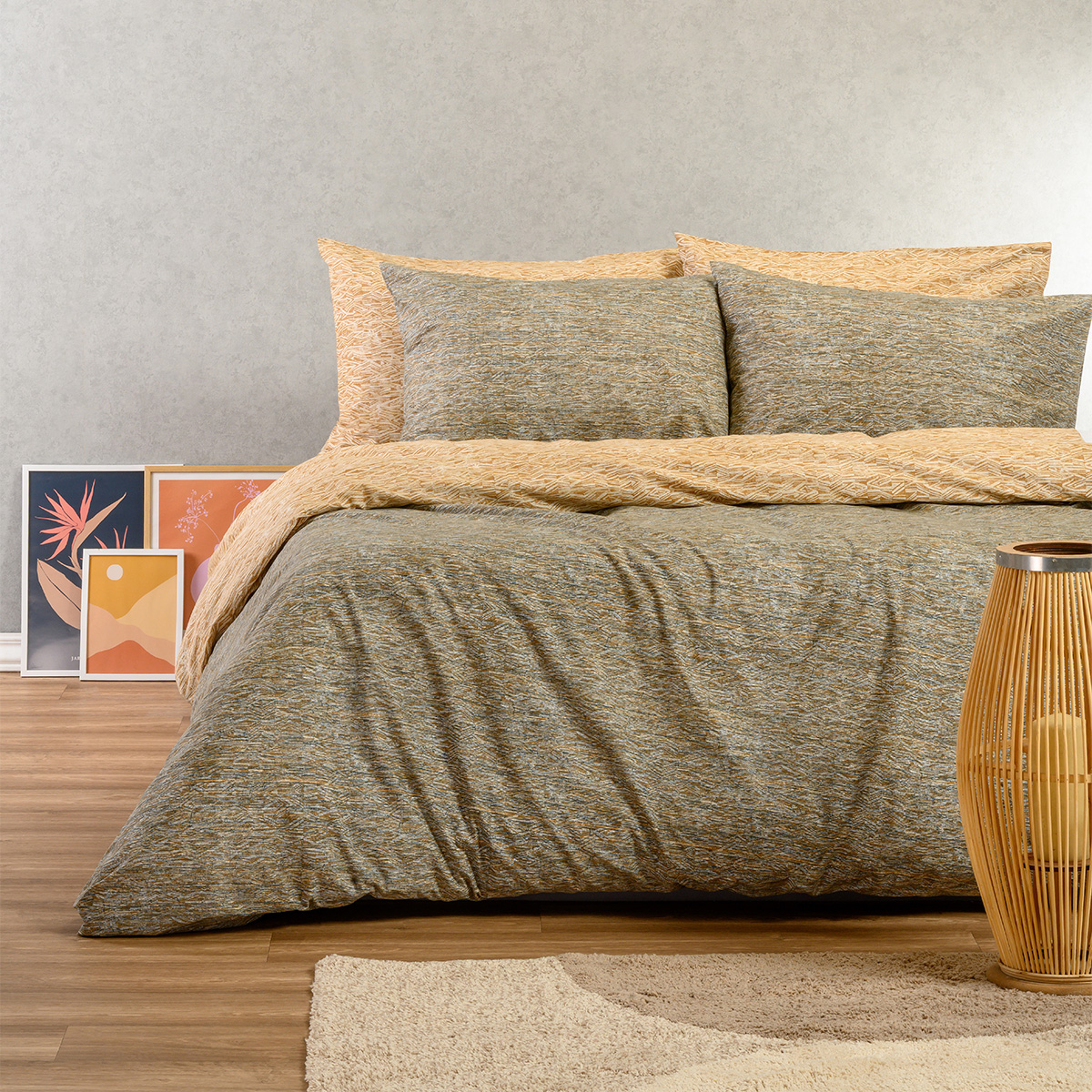 Σεντόνια Διπλά (Σετ) Melinen Casual Line Rafaelo Beige