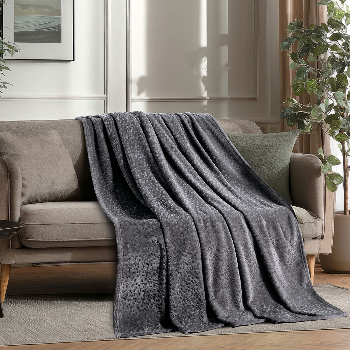Ριχτάρι Καναπέ Διθέσιου Fleece (170x250) Melinen Giza D.Grey