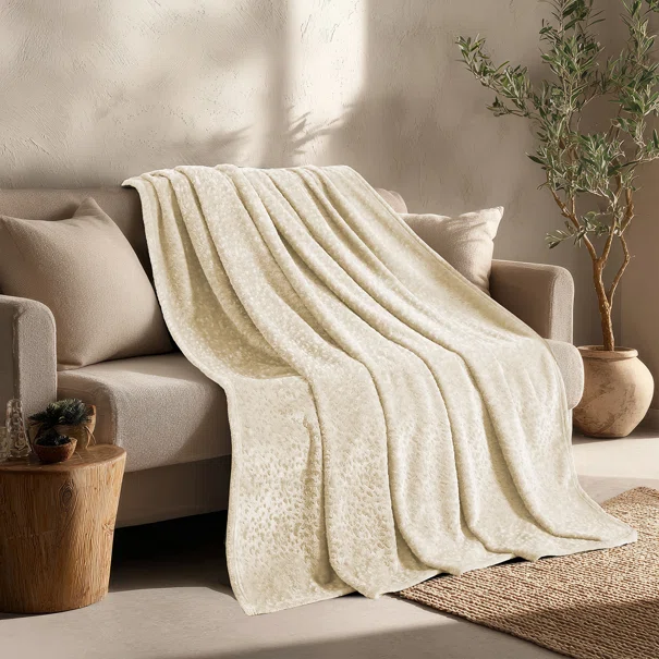 Διακοσμητικό Ριχτάρι Fleece/Κουβέρτα Καναπέ (130x170) Melinen Giza Ecru