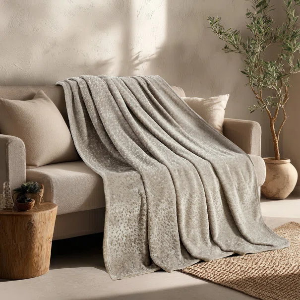 Διακοσμητικό Ριχτάρι Fleece/Κουβέρτα Καναπέ (130x170) Melinen Giza Greige
