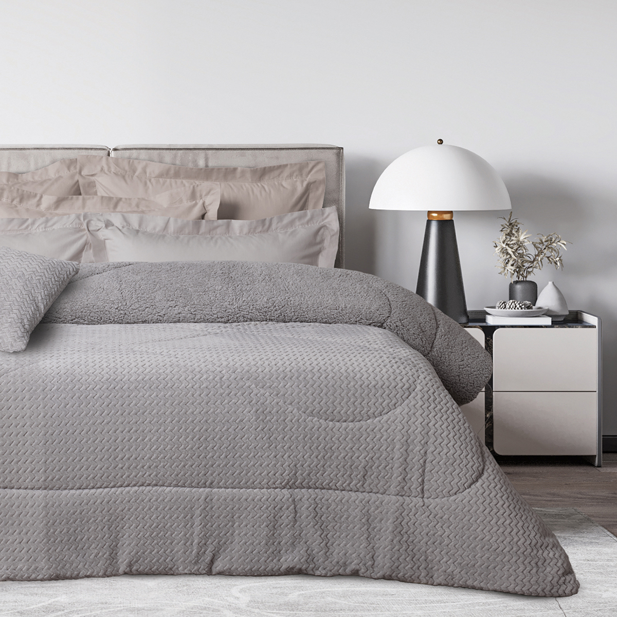 Κουβερτοπάπλωμα Μονό (160x220) Das Home 1368 Grey