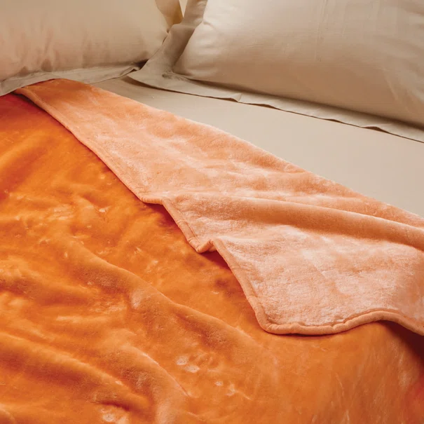 Κουβέρτα Βελουτέ Μονή (160x220) Das Home Velour 0297 Salmon