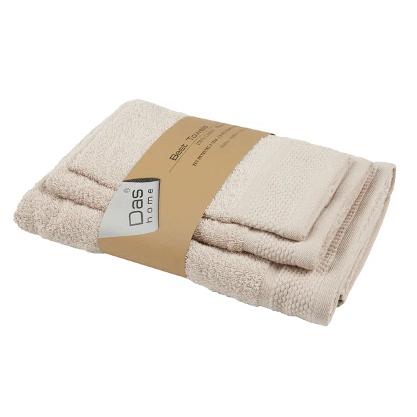 Πετσέτες Μπάνιου (Σετ 3τμχ) Das Home Best 0833 Taupe 450gsm