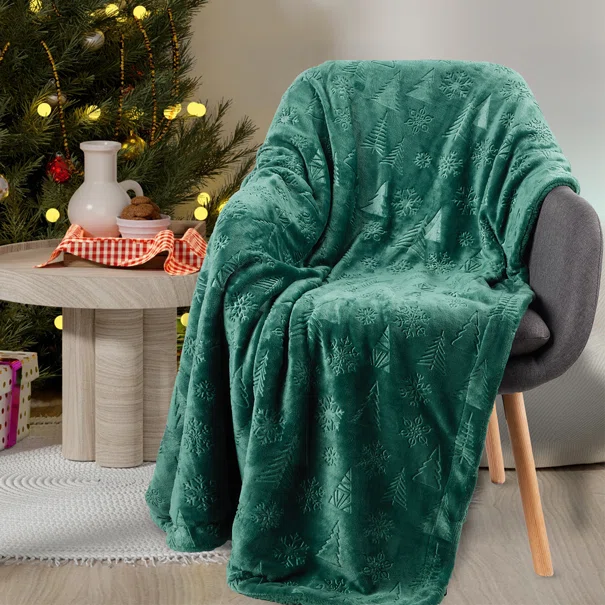 Χριστουγεννιάτικη Κουβέρτα Καναπέ Fleece (130x170) Das Home 1374 Green