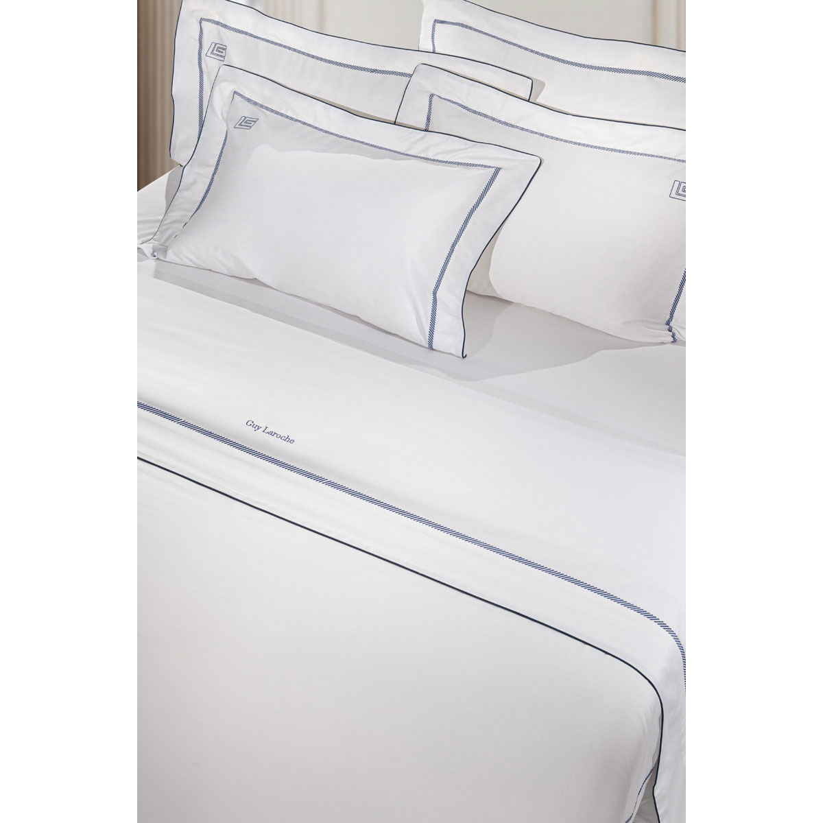 Παπλωματοθήκη King Size (Σετ 250x240) Guy Laroche Elite White - Marine