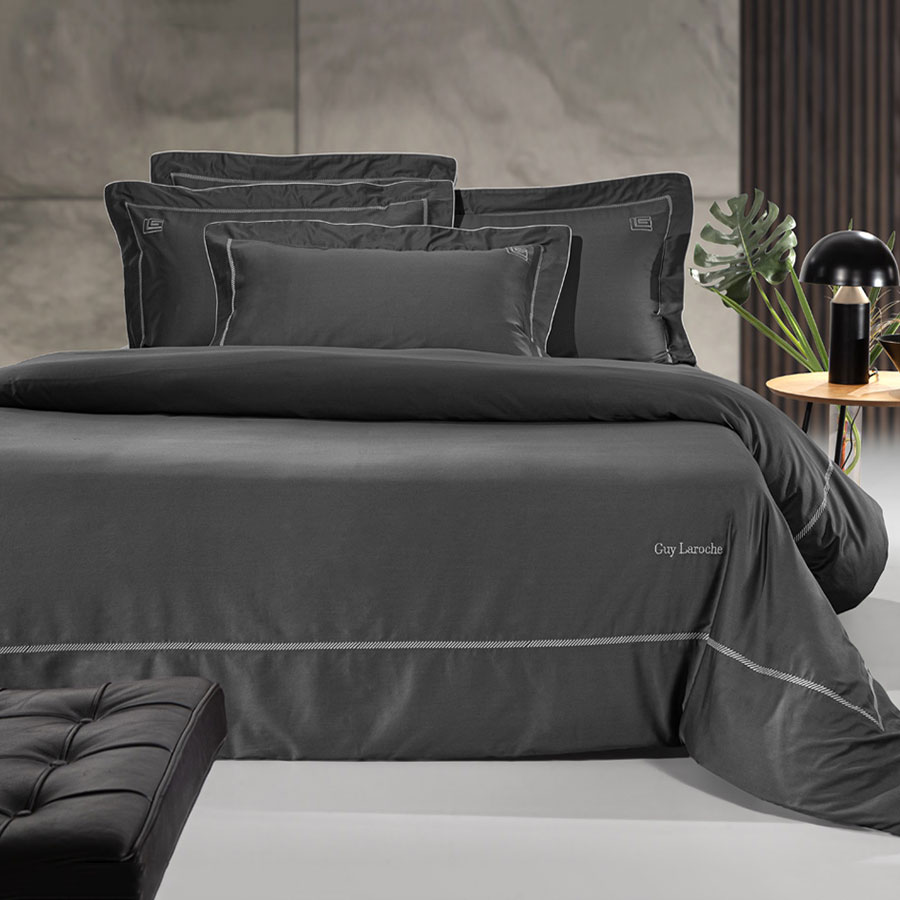 Σεντόνια King Size (Σετ) Guy Laroche Elite Anthracite - Silver
