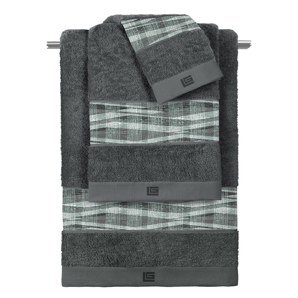 Πετσέτες Μπάνιου (Σετ 3τμχ) Guy Laroche Active Mint - Anthracite