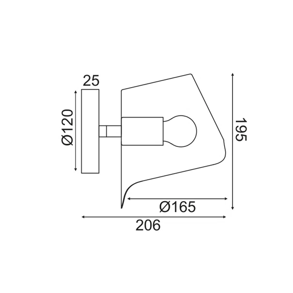 Σποτ Μονόφωτο Aca Monet HM481W21BK Black