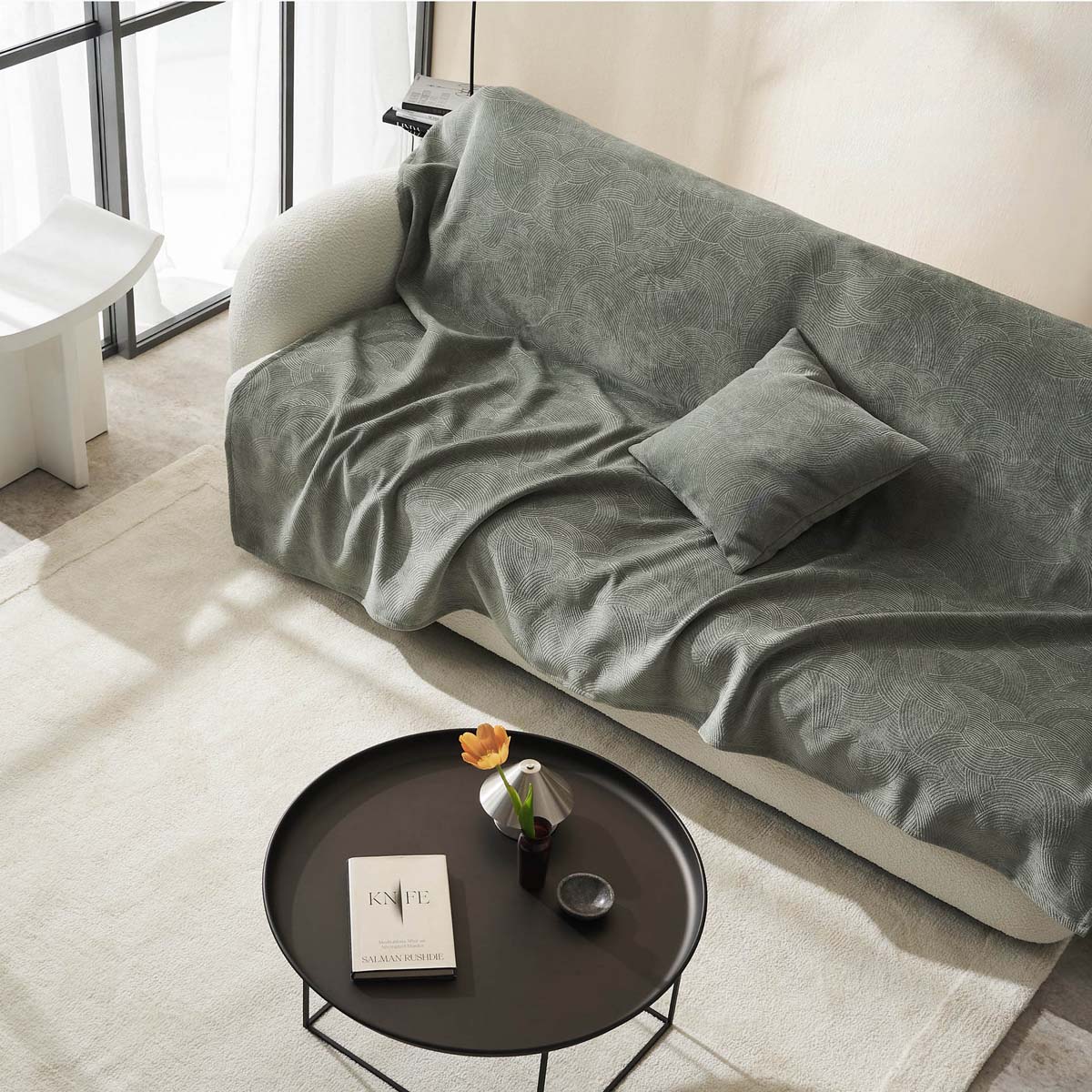 Ριχτάρι Καναπέ Τριθέσιου Βελουτέ (180x310) Gofis Home Nimbus Shadow Green 447/44