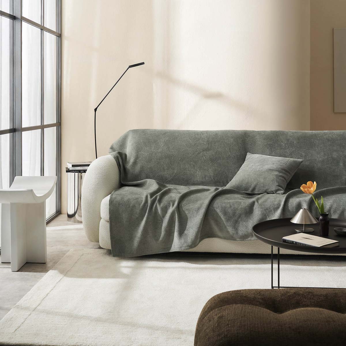 Ριχτάρι Καναπέ Τριθέσιου Βελουτέ (180x310) Gofis Home Nimbus Shadow Green 447/44