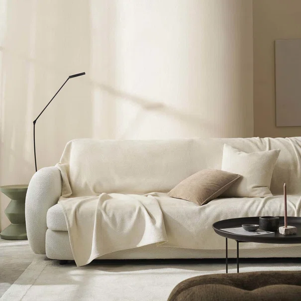 Ριχτάρι Καναπέ Τριθέσιου Βελουτέ (180x310) Gofis Home Nimbus Ecru 447/25