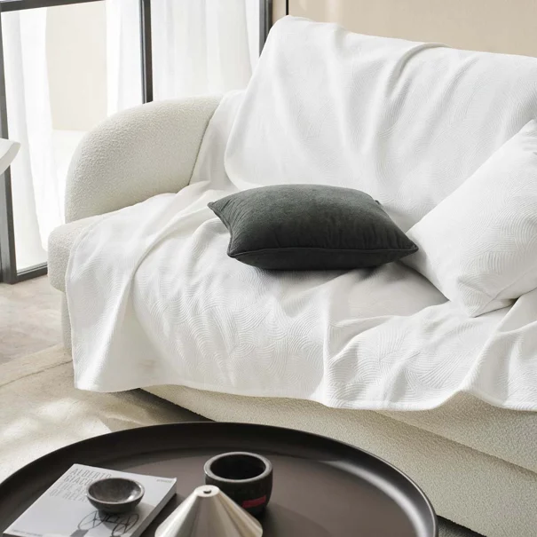Ριχτάρι Πολυθρόνας Βελουτέ (180x180) Gofis Home Nimbus Polar White 447/26