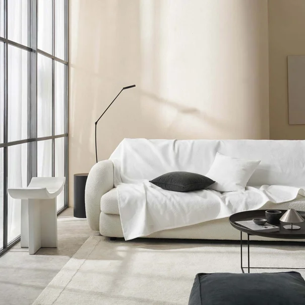 Ριχτάρι Καναπέ Τριθέσιου Βελουτέ (180x310) Gofis Home Nimbus Polar White 447/26