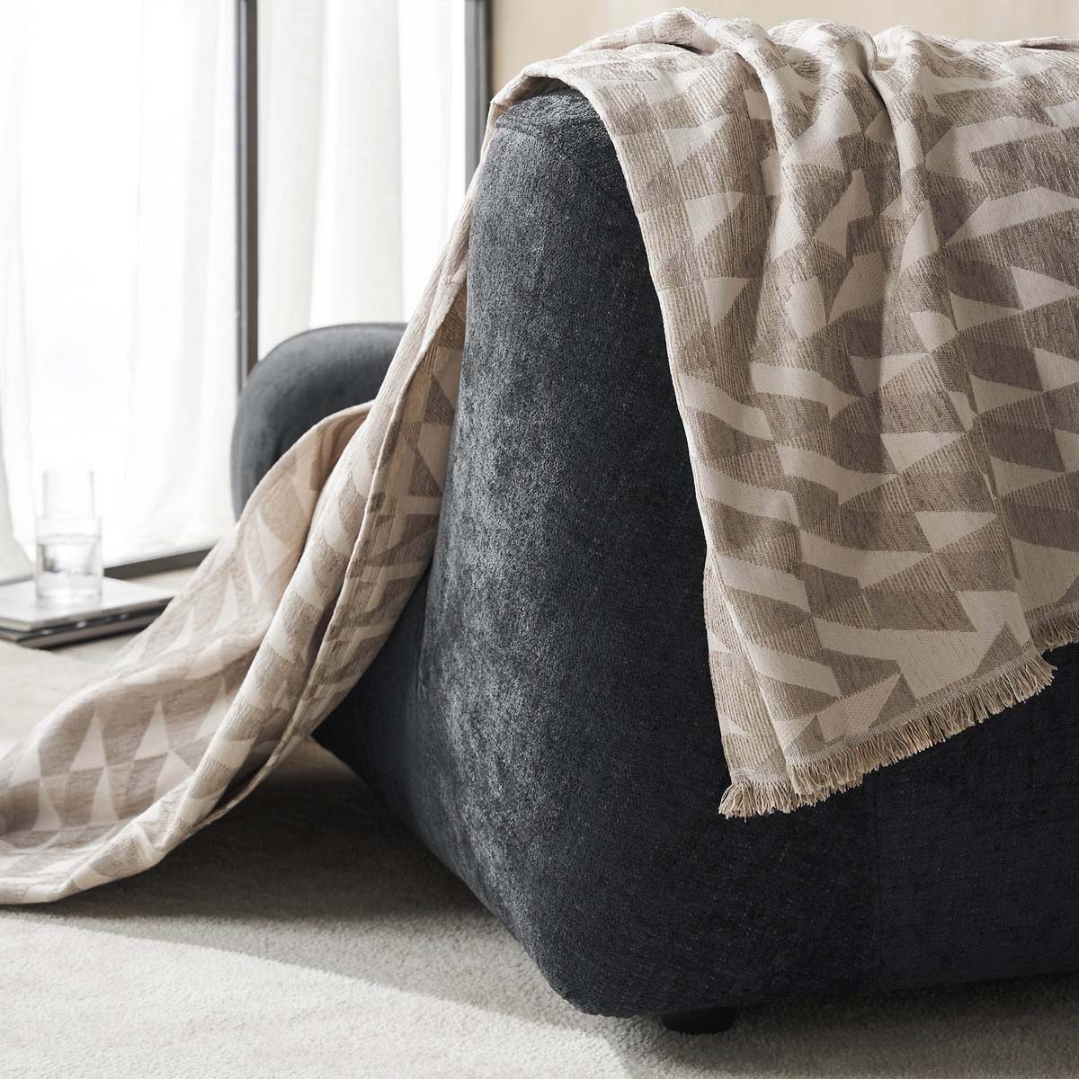 Ριχτάρι Καναπέ Τριθέσιου (180X310) Gofis Home Caspian Beige 156 06 Λευκά Είδη Σαλονιού Ριχτάρια Χειμερινά Spitishop