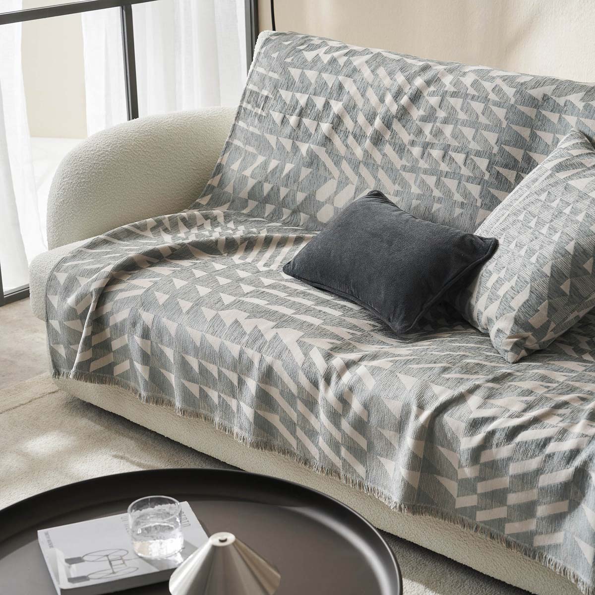 Ριχτάρι Πολυθρόνας (180x180) Gofis Home Caspian Weed Grey 156/07